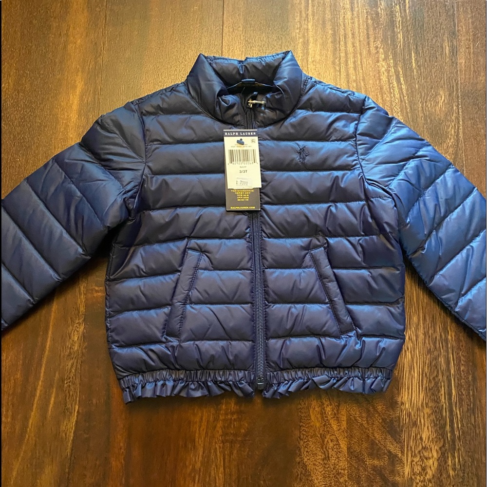 NWT Girl's Ralph Lauren Polo Light Weight Puffer Jacket w/Skirted Hem - Picture 2 of 6
